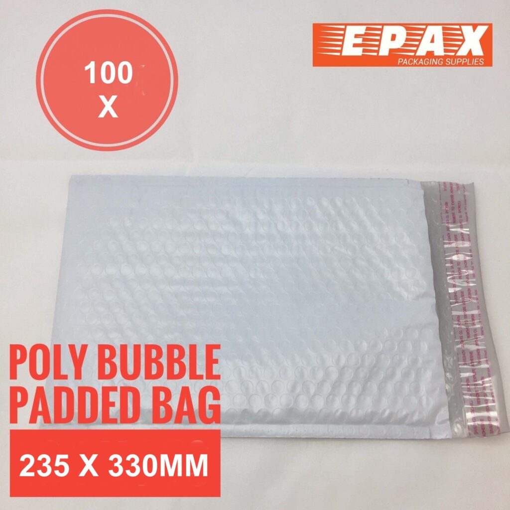 235mm x 330mm White Poly Bubble Padded Bag Mailer Envelopes – 100 pieces
